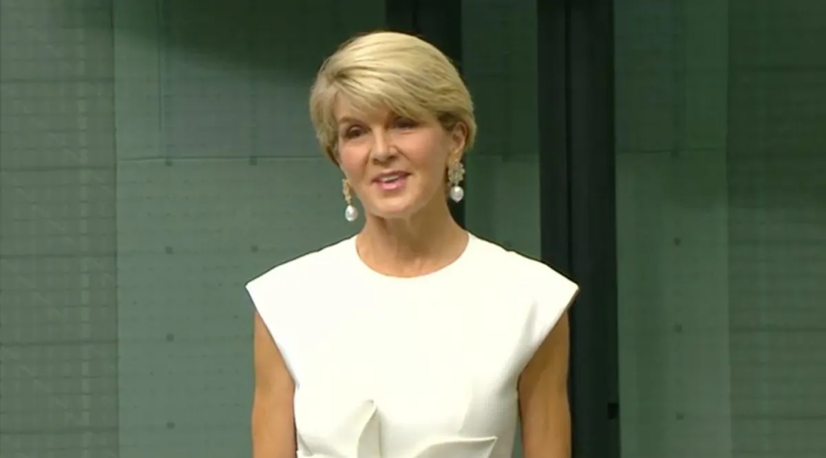 Former Foreign Affairs Minister Julie Bishop resigns from Australian Parliament on Feb. 21, 2019. (Reuters)