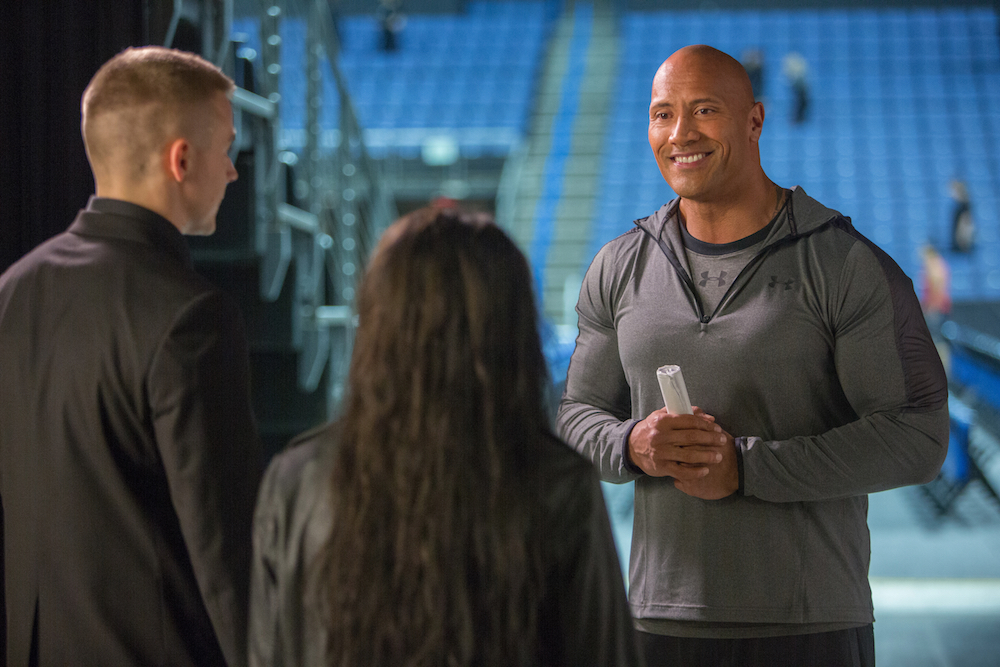 two wannabe wrestlres and The Rock