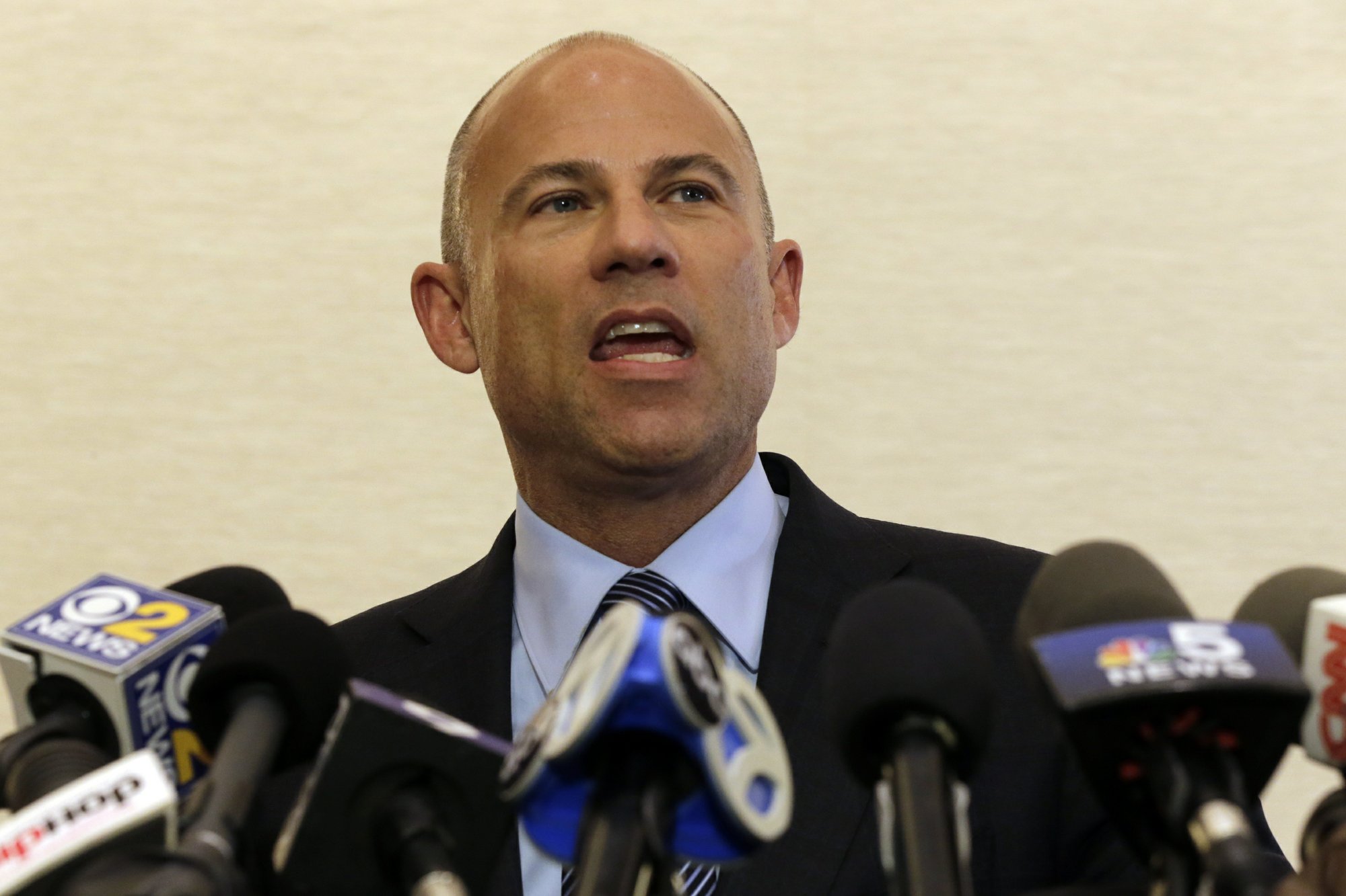 Attorney Michael Avenatti speaks at a news conference