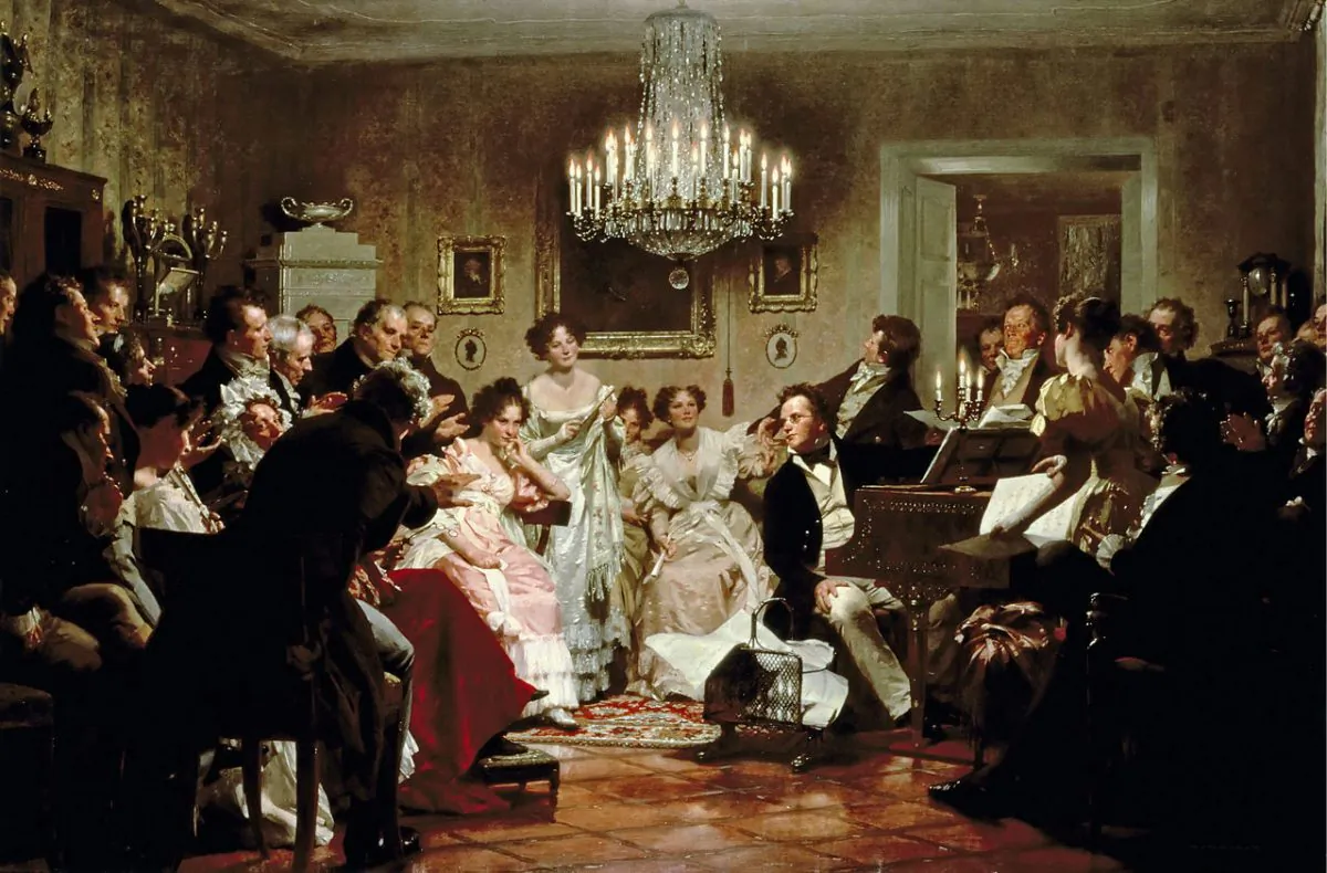 Unsurprisingly, composing an ending to Schubert's "Unfinished Symphony" with artificial intelligence  brings a soullessness to his work.  “Schubertiade,” a 1897 painting of Franz Schubert performing by Julius Schmid,1897. (Public Domain)