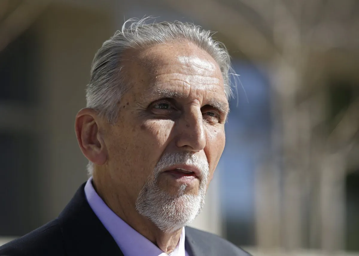 Craig Coley talks with reporters in Sacramento, Calif. Coley spent 39 years in prison for a murder he didn't commit on Feb. 15, 2018. (Rich Pedroncelli/AP)