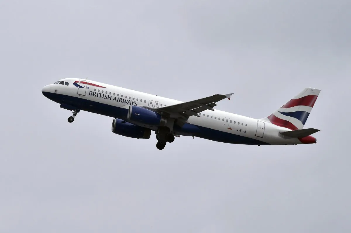 An Airbus A320 of British Airways plane after taking off from the Toulouse-Blagnac Airport, near Toulouse, on Oct. 19, 2017.  (Pascal Pavani /AFP/Getty Images)
