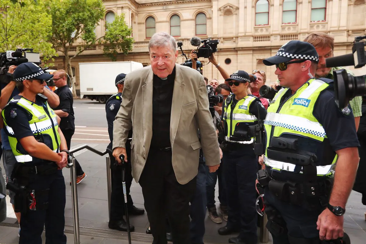 Cardinal George Pell arrives at County Court in Melbourne, Australia, on Feb. 26, 2019. (Michael Dodge/Getty Images)