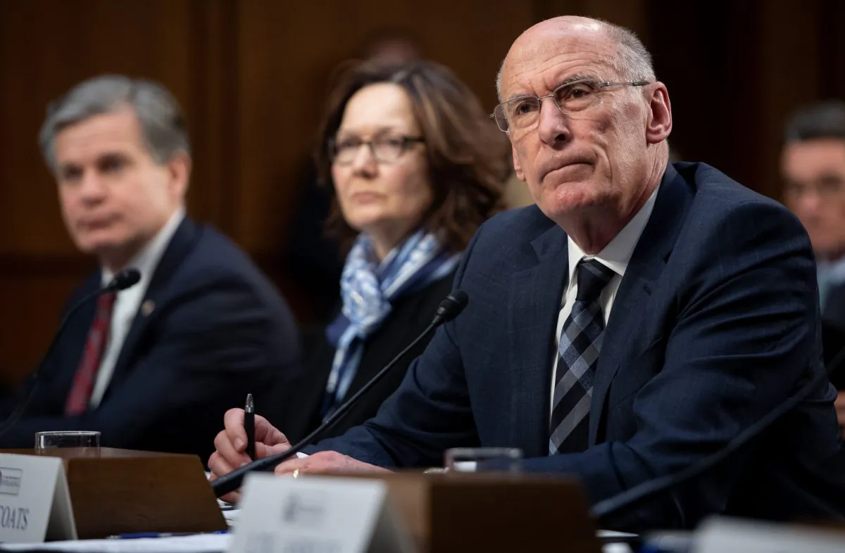 Daniel Coats (R), director of National Intelligence, Gina Haspel (C), director of the Central Intelligence Agency (CIA) and Christopher Wray (L), director of the Federal Bureau of Investigation (FBI), testify on Worldwide Threats during a Senate Select Committee on Intelligence hearing on Capitol Hill in Washington, DC, January 29, 2019. SAUL LOEB/AFP/Getty Images