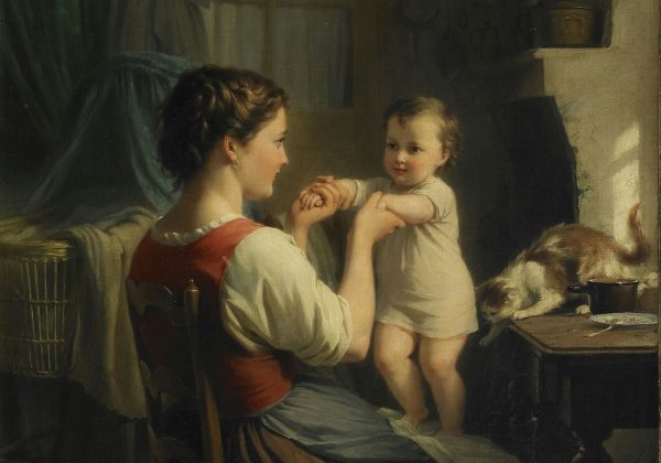 detail of mother and child-fritz zuber buhler