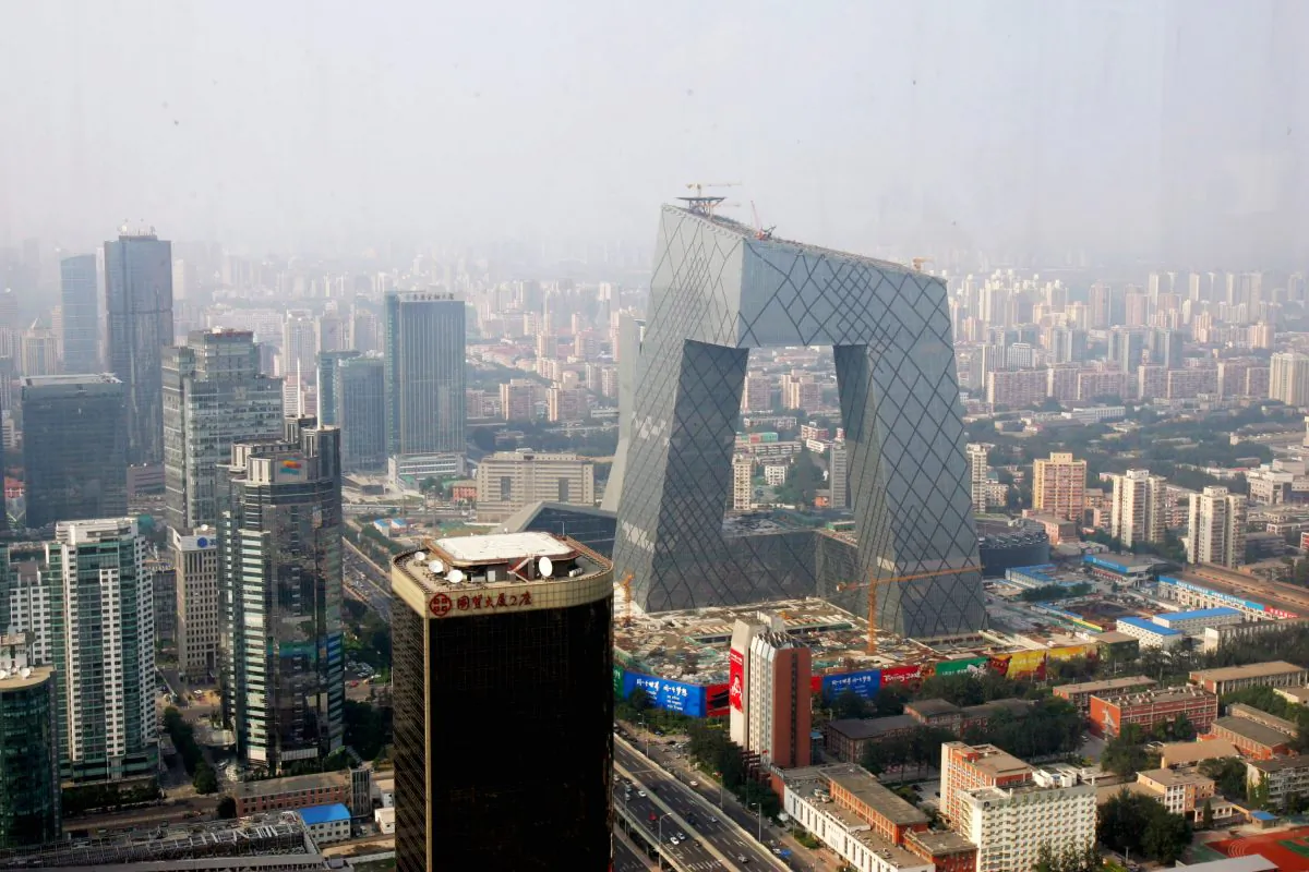 The Central Business District in Beijing, China, on Aug. 12, 2008. (China Photos/Getty Images)