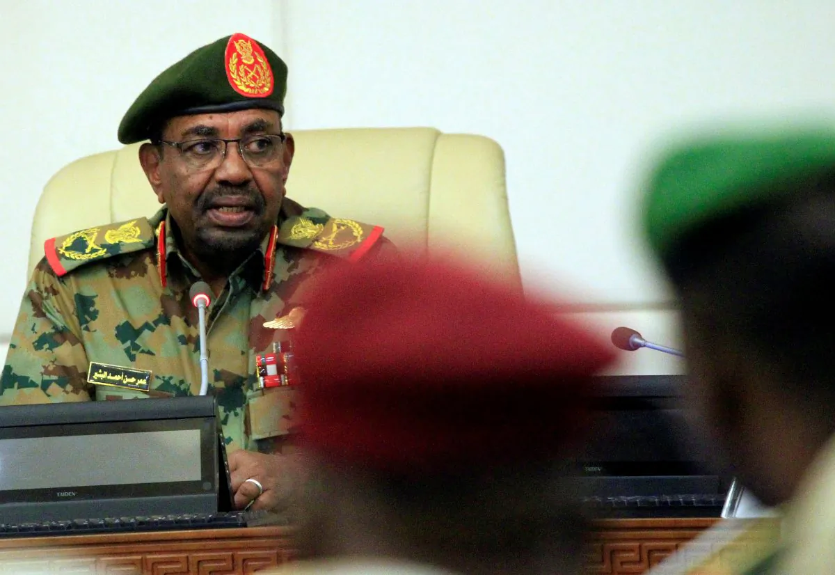 Sudan's President Omar al-Bashir is seen during a swearing in ceremony of new officials after he dissolved the central and state governments in Khartoum, Sudan, on Feb. 24, 2019. (Mohamed Nureldin Abdallah/Reuters)