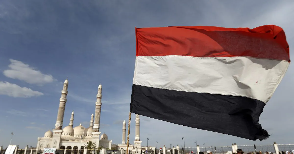 Yemen flag in Sanaa on May 20, 2017. (Mohammed Huwais/AFP/Getty Images)