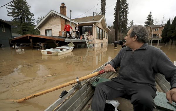 California rain-swollen river 1