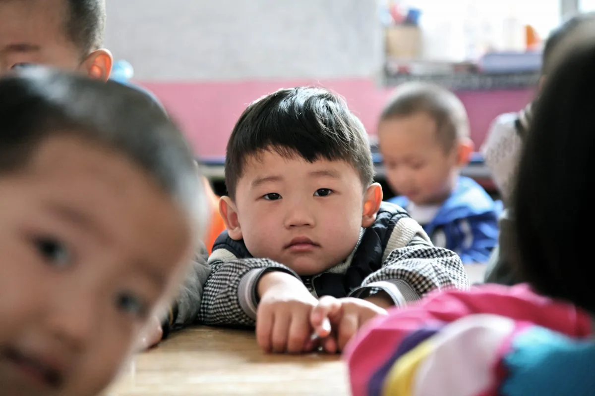 Young Chinese children attend a preschool in Beijing, China, on April 26, 2012. (STR/AFP/Getty Images)