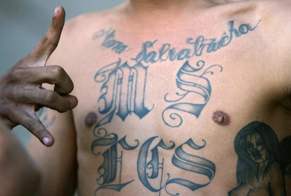 An MS-13 gang sign. (Yuri Cortez/AFP/Getty Images)