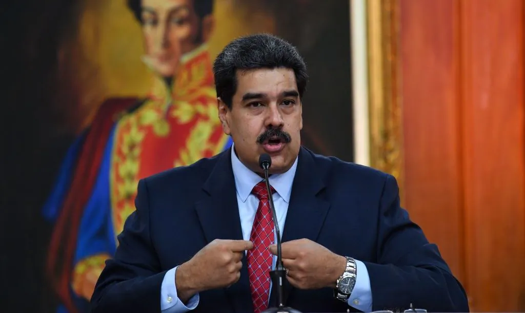 Venezuelan President Nicolas Maduro offers a press conference in Caracas, on Jan. 25, 2019. (YURI CORTEZ/AFP/Getty Images)