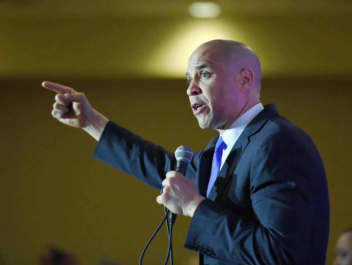 Sen. Cory Booker (D-NJ) speaks on Feb. 24, 2019 in North Las Vegas, Nevada. (Ethan Miller/Getty Images)