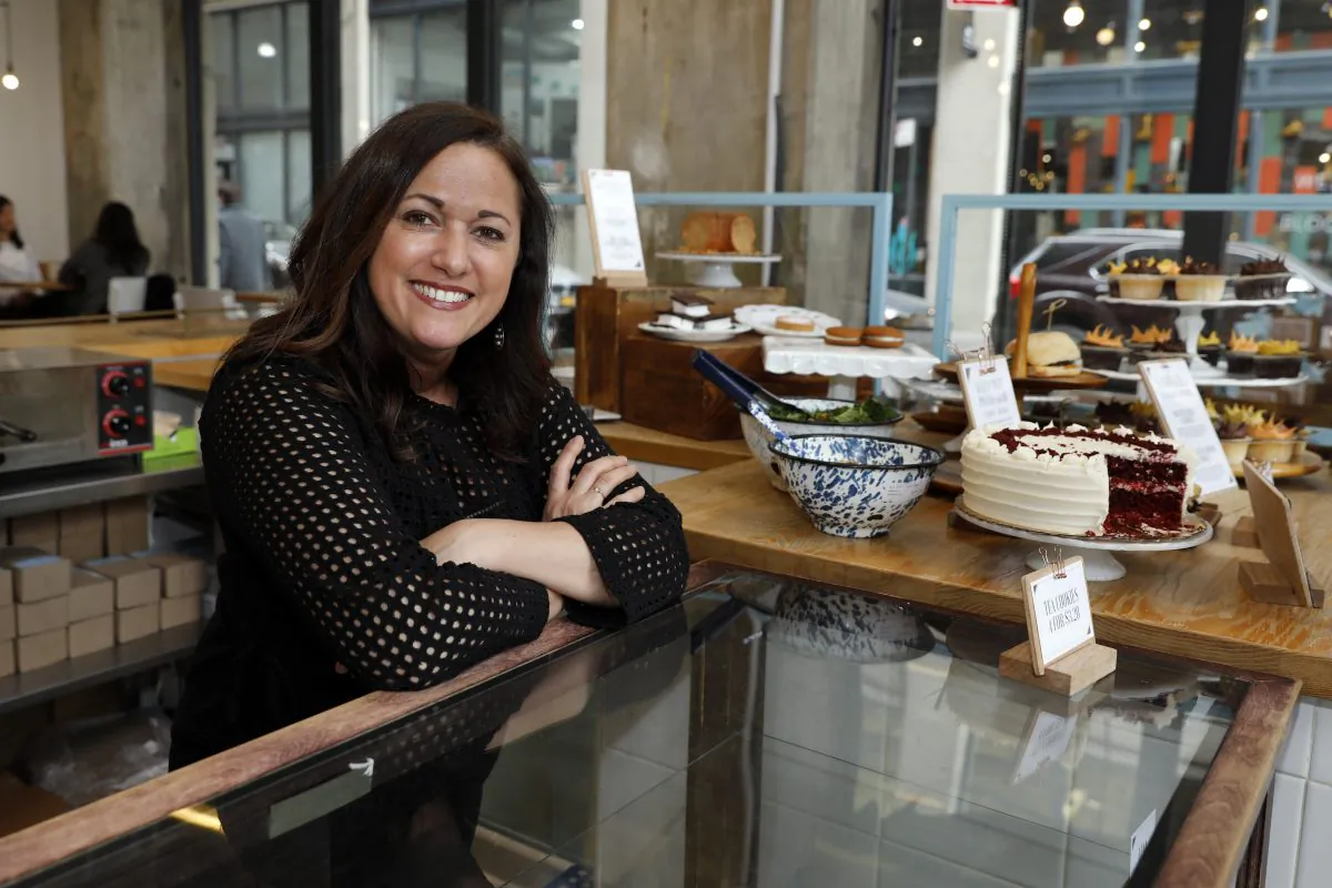 Dawn Casale in her shop in the Dumbo neighborhood of the Brooklyn borough of New York on Feb. 6, 2019.  (AP Photo/Richard Drew)