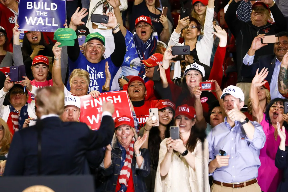 President Donald Trump at a Make America Great Again rally in El Paso, Texas, on Feb. 11, 2019. (Charlotte Cuthbertson/The Epoch Times)