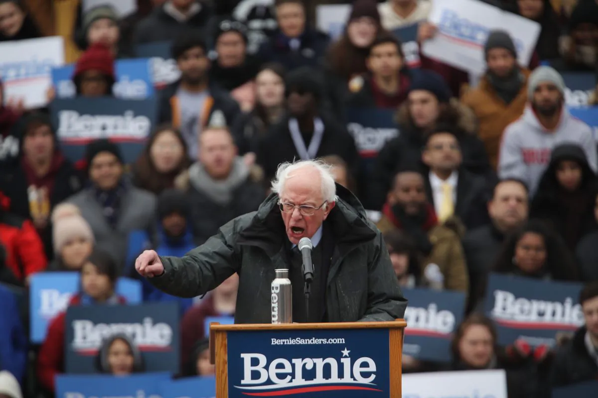 Democratic Presidential candidate and self-described socialist Sen. Bernie Sanders (I-VT) speaks to supporters at Brooklyn College in the Brooklyn borough of New York City on March 02, 2019. (Spencer Platt/Getty Images)