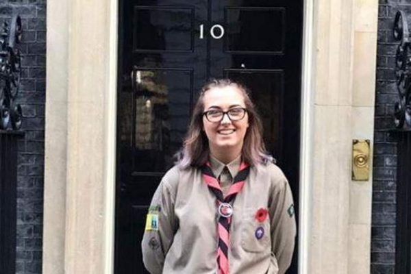 Jodie Chesney in girl scouts uniform
