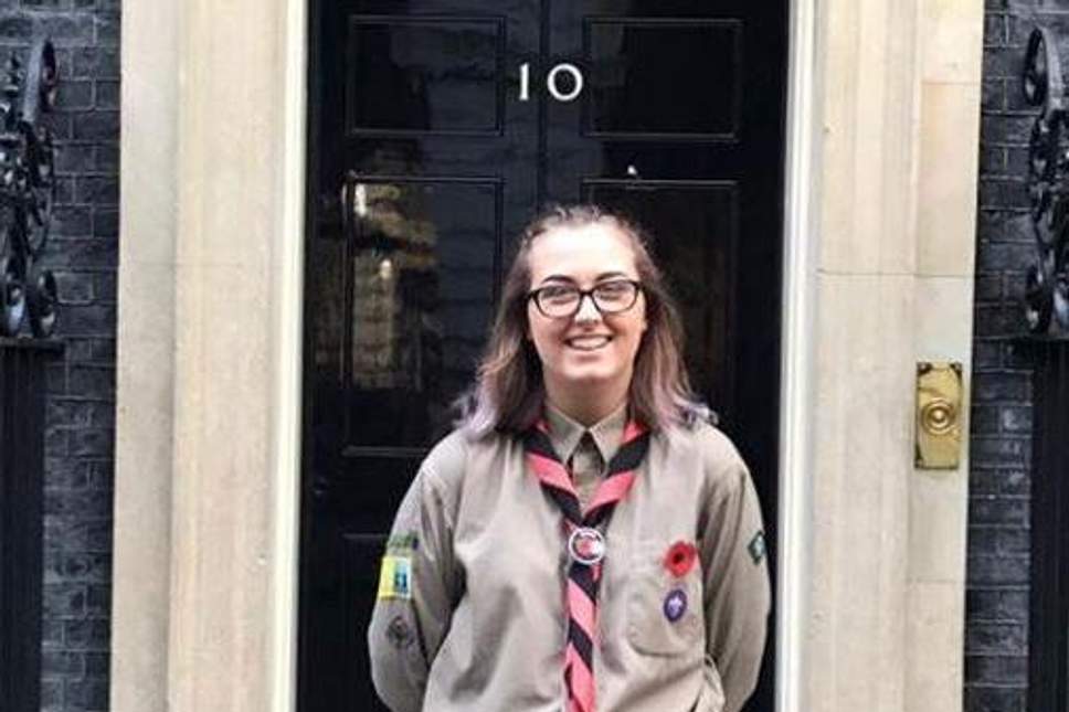 Jodie Chesney in girl scouts uniform