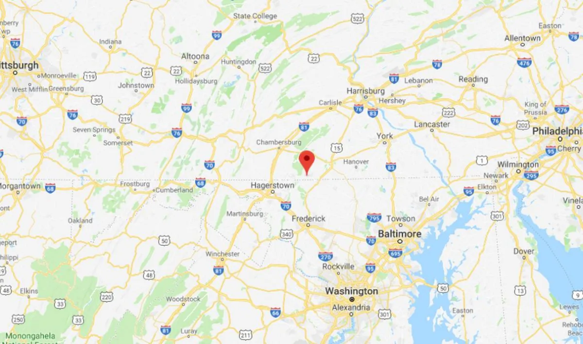 A Google Maps image shows Raven Rock, Md. (Google Maps)