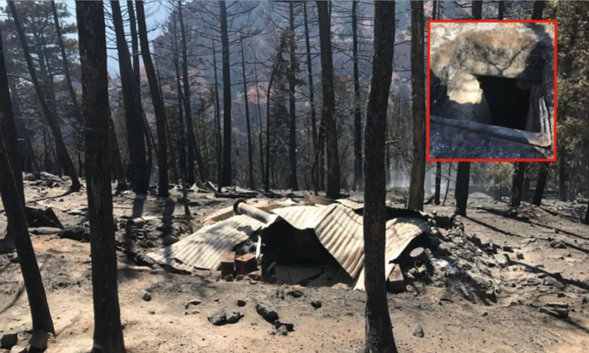 A Utah wildfire revealed an illegal network of cabins and bunkers within a two-mile radius on public land filled with guns, grenades and food. (Iron County Sheriff’s Office)
