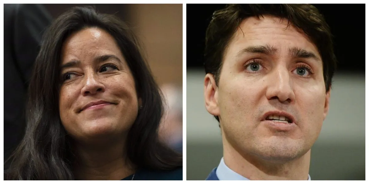 Former Canadian attorney general and justice minister Jody Wilson-Raybould and Prime Minister Justin Trudeau. (The Canadian Press)
