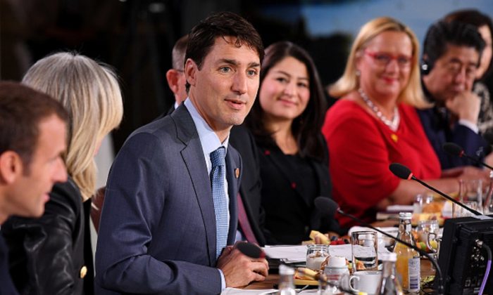 Canadian Prime Minister Justin Trudeau speaks during the Gender Equality Advisory Council working breakfast on the second day of the G7 Summit in Quebec City, Canada, on June 9, 2018. (Leon Neal/Getty Images)