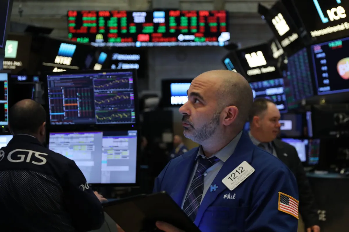 Traders work on the floor of the New York Stock Exchange (NYSE) in New York City, on March 4, 2019. (Spencer Platt/Getty Images