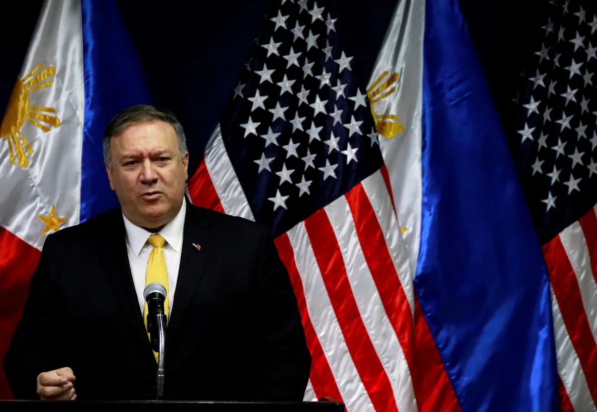 U.S. Secretary of State Mike Pompeo speaks to the media at the Department of Foreign Affairs in Pasay City, Metro Manila, Philippines on March 1, 2019. (Eloisa Lopez/Reuters)