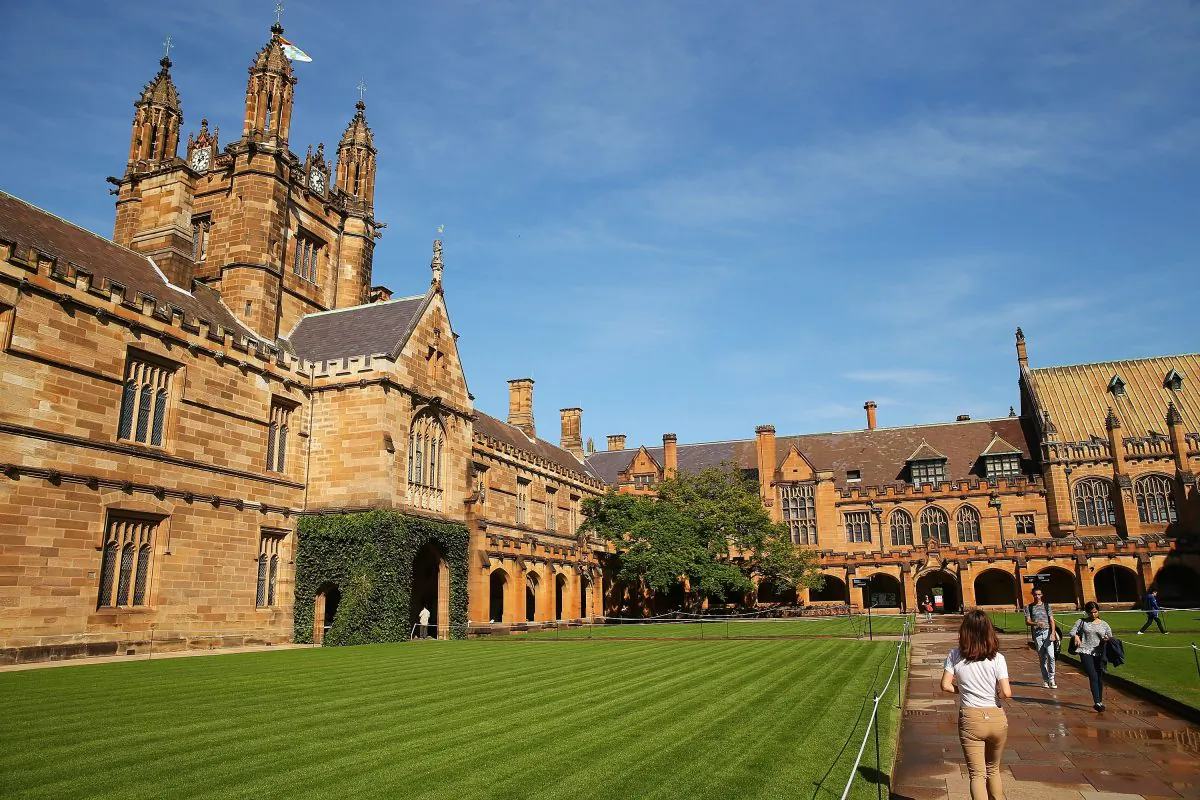 Students walk across Sydney University's campus in Australia, on April 6, 2016. (Brendon Thorne/Getty Images)