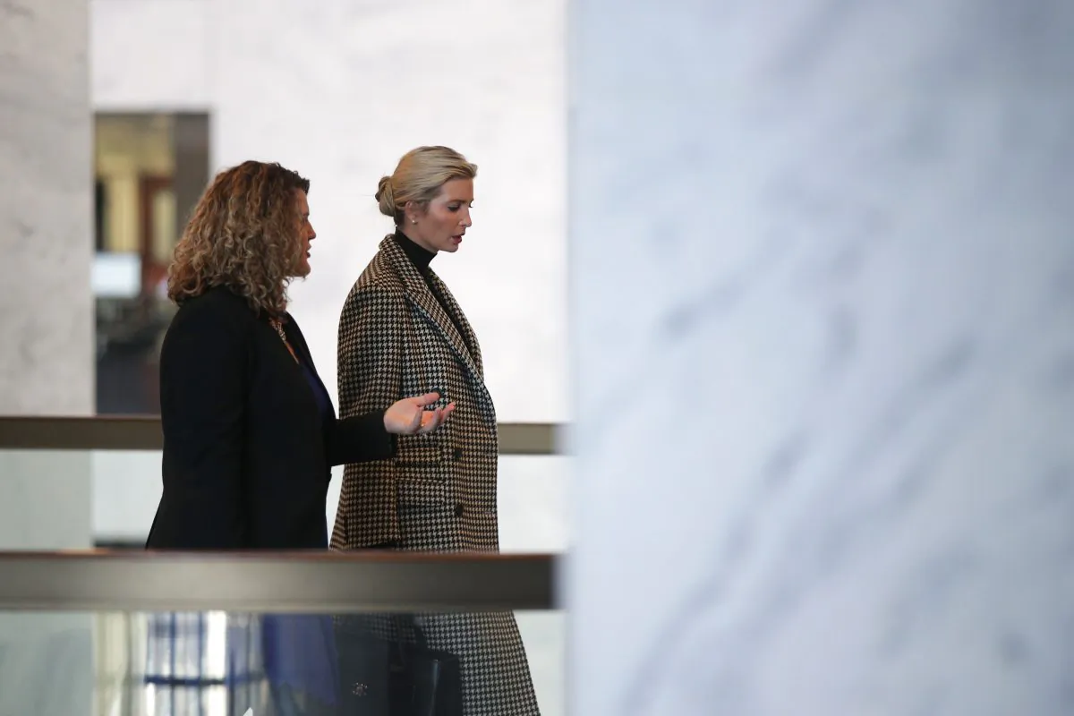 White House adviser Ivanka Trump arrives at Hart Senate Office Building for a meeting with Sen. Bill Cassidy (R-LA) on Capitol Hill on Feb 13, 2019. Trump was scheduled to meet with a number of GOP senators to discuss paid family leave legislation.  (Alex Wong/Getty Images)