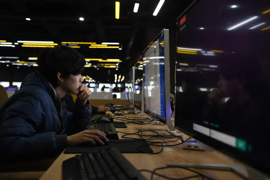 Students sit an exam in a computer room at a technical school in Jinan, in eastern China's Shandong Province on Jan. 29, 2018. (Greg Baker/AFP/Getty Images)