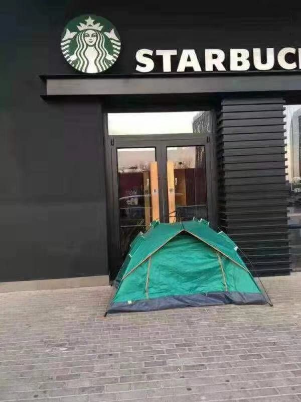 Camping by Starbucks
