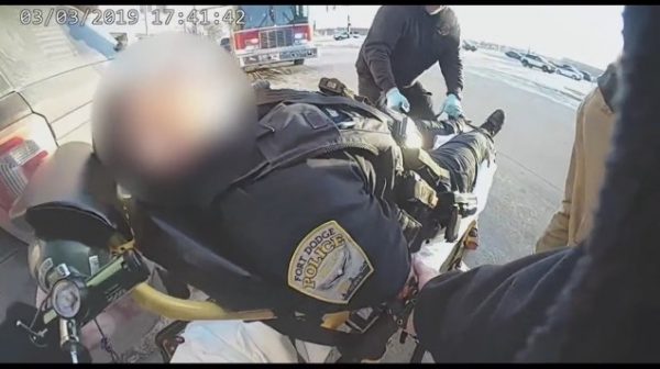 police officer on stretcher