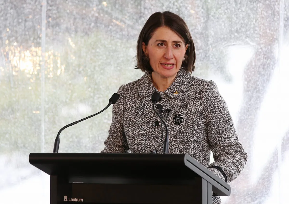 NSW Premier Gladys Berejiklian speaks to dignitaries and members of the Invictus Team Australia Squad at the official launch at Admiralty House on Jun. 7, 2017 in Sydney, Australia. (Toby Zerna/Getty Images)