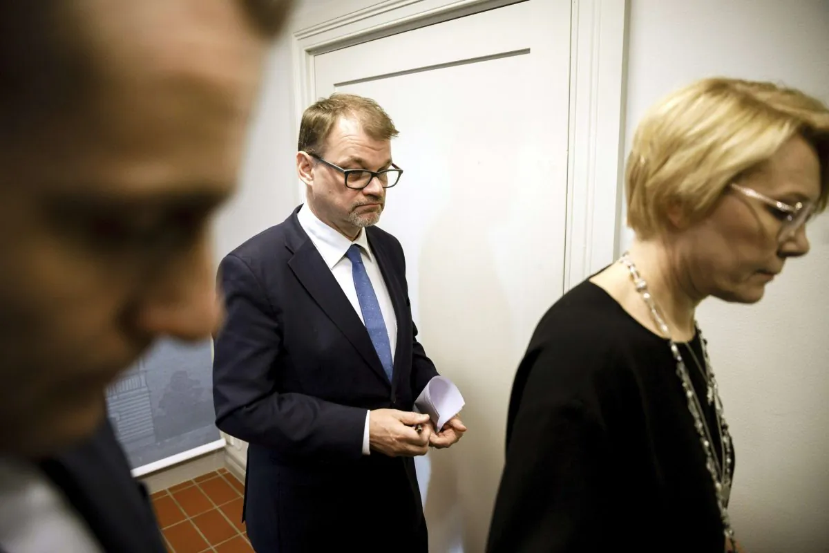 Finnish Prime Minister Juha Sipila walks during an announcement of his government's resignation at his official residence in Helsinki on March 8, 2019. (Lehtikuva/Seppo Samuli via Reuters)
