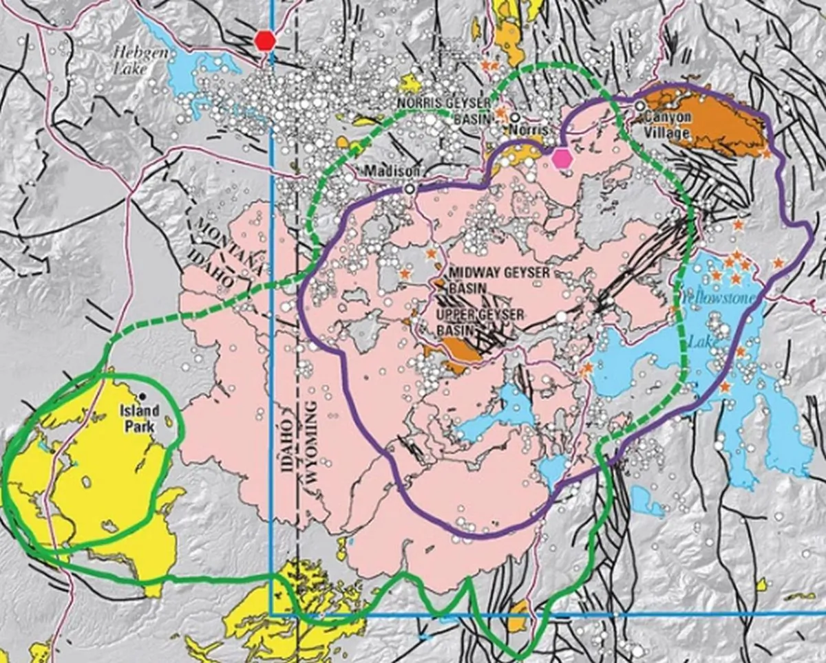 Map of the Yellowstone Caldera (Yellowstone Park)
