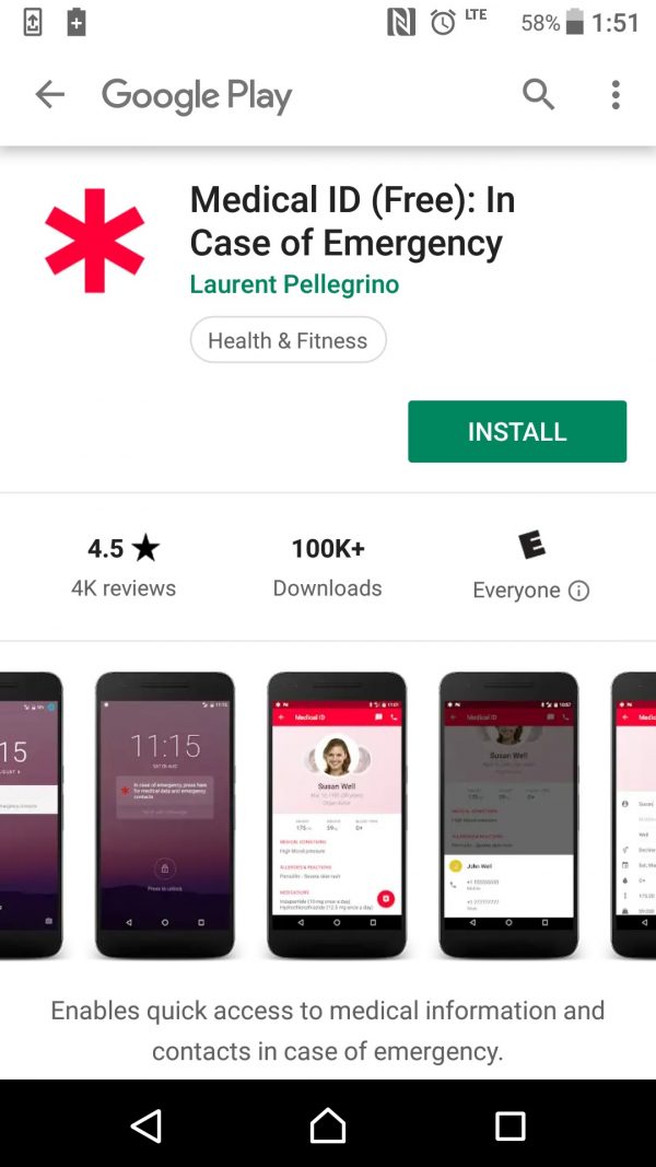 Medical ID (Free) In Case of Emergency app
