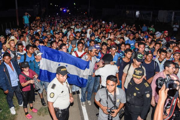 Honduran migrants taking part in a new caravan heading to the US