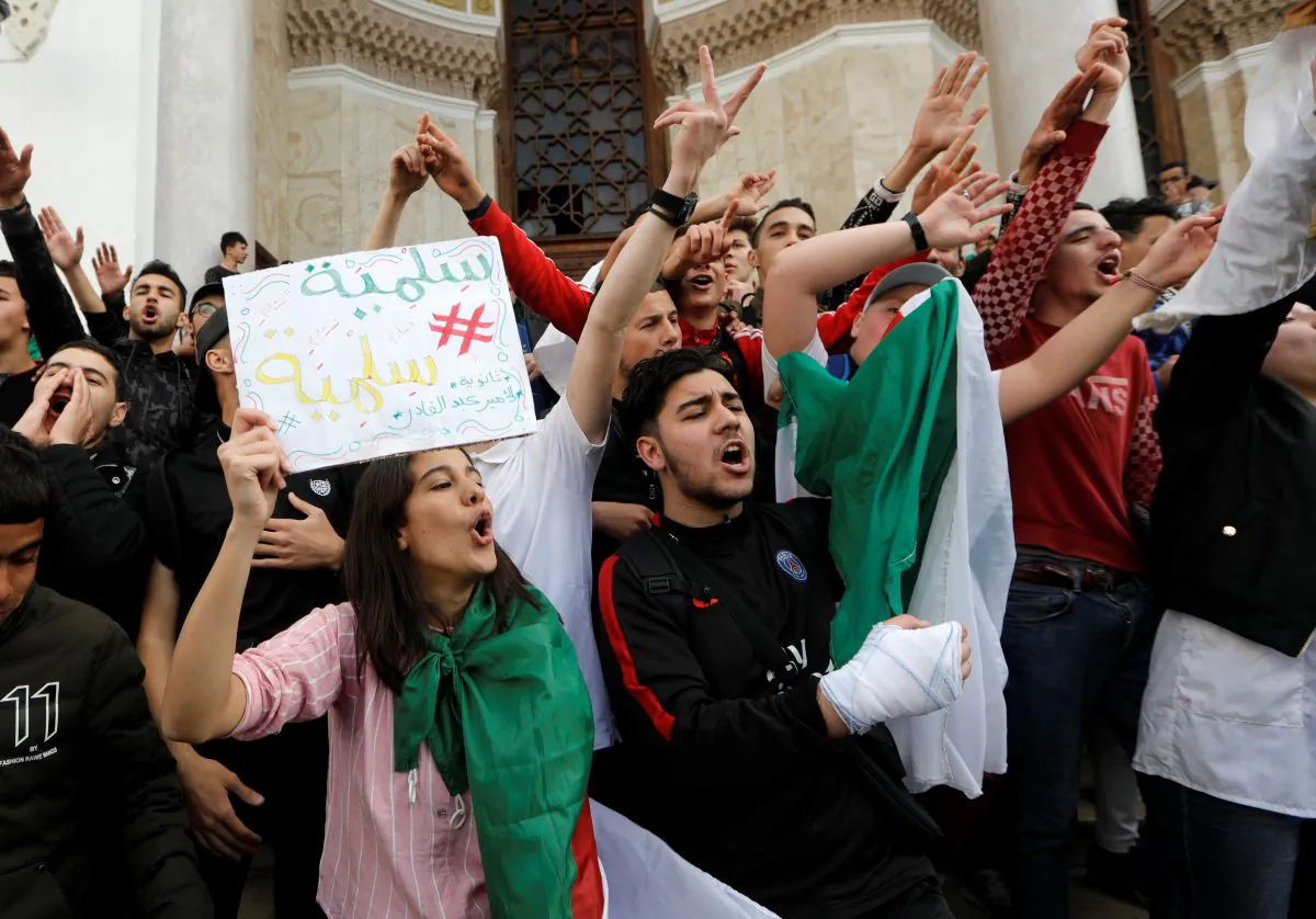 Students protest against Algeria's President Abdelaziz Bouteflika, in Algiers, Algeria March 10, 2019. REUTERS/Zohra Bensemra