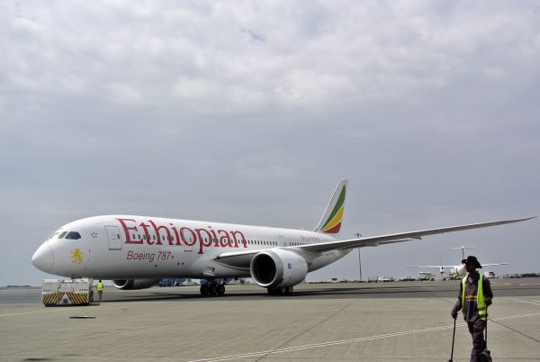 An Ethiopian Airlines Dreamliner jet