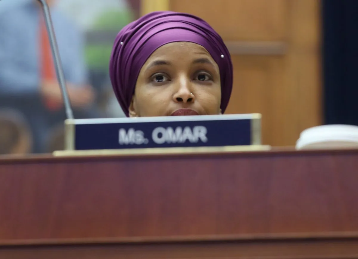 Rep. Ilhan Omar (D-MN) participates in a House Education and Labor Committee Markup on the H.R. 582 Raise The Wage Act, in the Rayburn House Office Building on March 6, 2019 in Washington, DC.  Mark Wilson/Getty Images