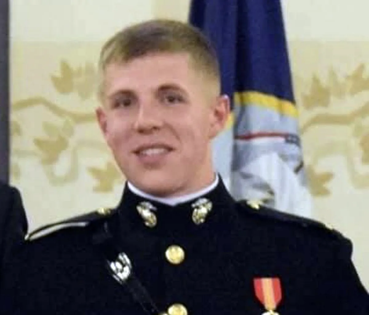 This undated photo provided by the U.S. Marine Corps, 1st Marine Division, shows missing Marine 1st Lt. Matthew Kraft. (Courtesy of U.S. Marine Corps via AP)
