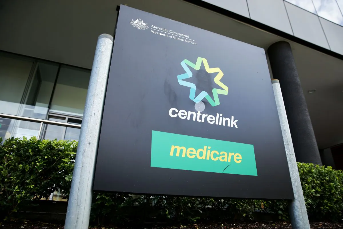 A Medicare and Centrelink office sign at Bondi Junction in Sydney, Australia, on March 21, 2016. (Matt King/Getty Images)