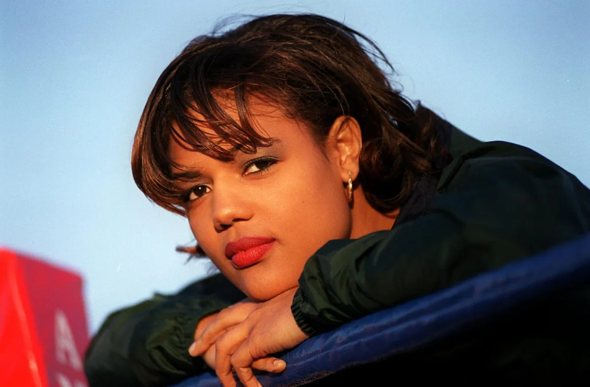 Freeda Foreman, daughter of George Foreman, takes a break from training on March 31, 2000. (Dan Callister/ Stringer/Getty Images)
