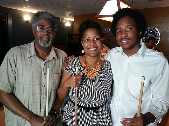 Victor McElhaney celebrating his 21st birthday with his mom Councilmember Lynette McElhaney and father Clarence McElhaney at Luca's Taproom in Oakland. (City of Oakland)