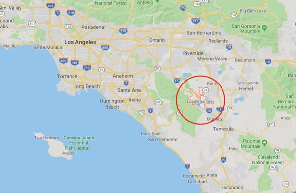 Family Chase Down Sex Offender Who Allegedly Tried To Kidnap Boy From   Lake Elsinore Map 600x393 