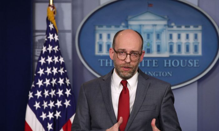 Acting Director of Office of Management and Budget Russell Vought speaks during a news briefing at the James Brady Press Briefing Room of the White House in Washington on March 11, 2019. (Alex Wong/Getty Images)