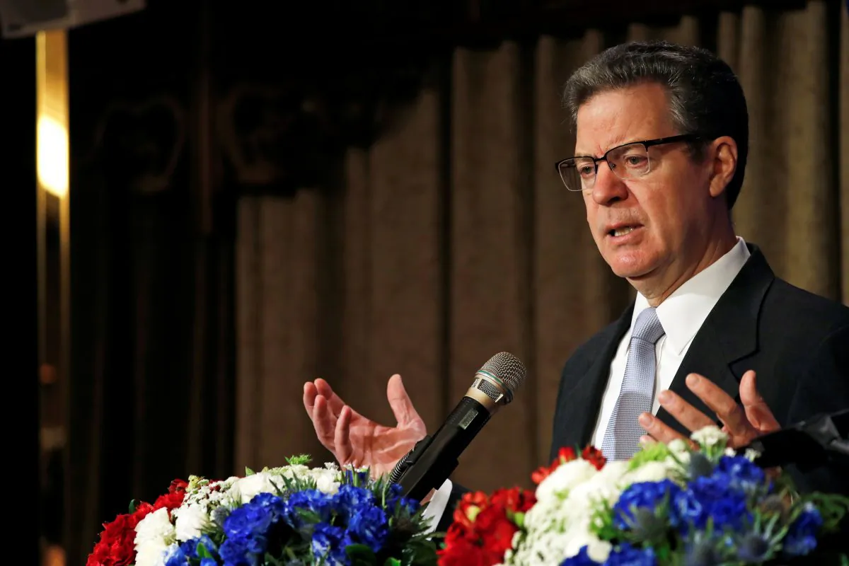 U.S. Ambassador for religious freedom, Sam Brownback speaks during "A Civil Society Dialogue on Securing Religious Freedom in the Indo-Pacific Region" forum in Taipei, Taiwan on March 11, 2019. (Tyrone Siu/Reuters)