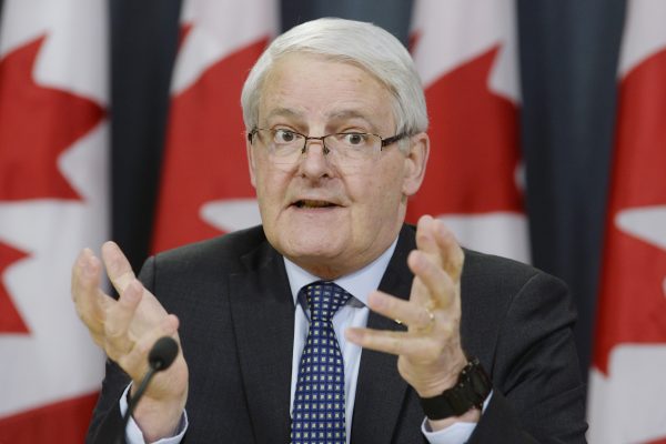 Transport Minister Marc Garneau grounds all Boeing 737 Max 8 airplanes in Canada during a press conference in Ottawa on March 13, 2019. (The Canadian Press/Adrian Wyld)