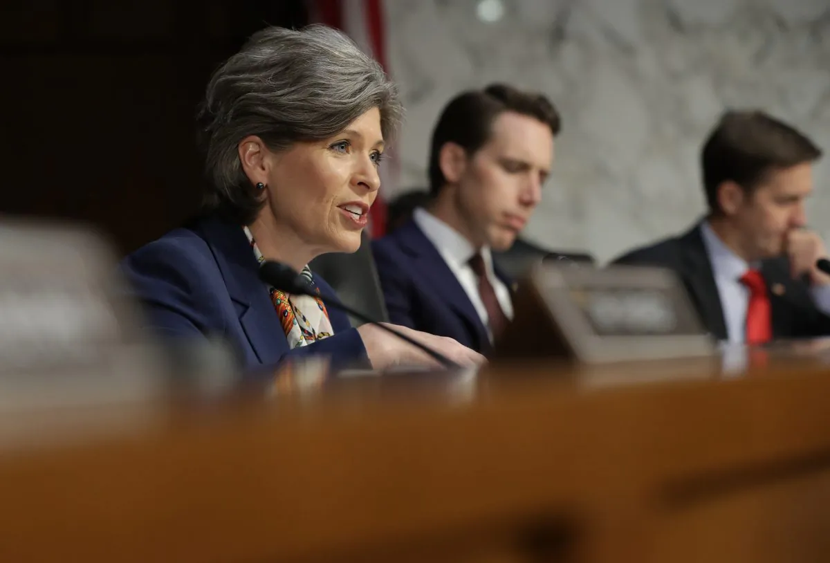 Sen. Joni Ernst (R-Iowa) at a hearing on Capitol Hill in Washington on Jan. 15, 2019. (Chip Somodevilla/Getty Images)